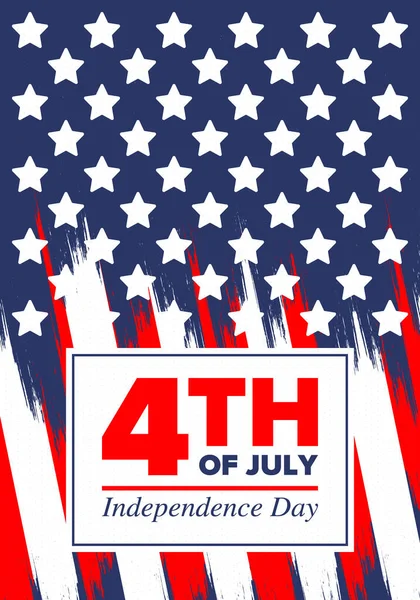 Independence Day in United States of America. The Fourth of July. Happy national holiday, celebrated annual in July 4. American flag. Country freedom day. Patriotic event design. Vector poster