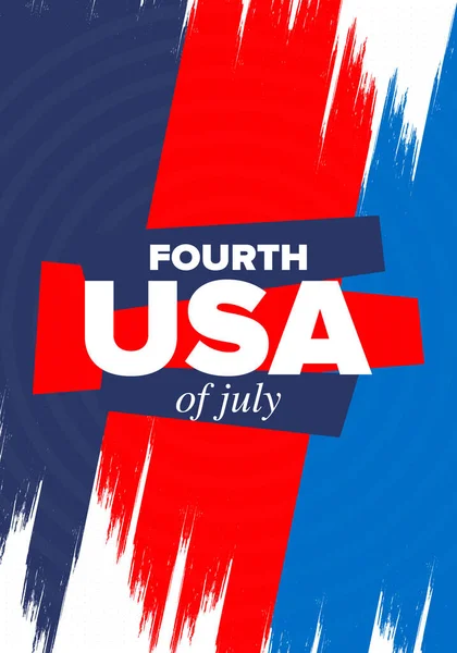 Ημέρα Ανεξαρτησίας Στις Ηνωμένες Πολιτείες Της Αμερικής Ιουλίου Χαρούμενη Εθνική — Διανυσματικό Αρχείο