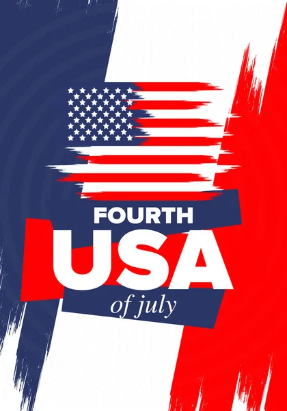 Den Nezávislosti Spojených Státech Amerických Čtvrtého Července Šťastný Národní Svátek — Stockový vektor