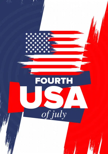 Dia Independência Nos Estados Unidos América Julho Feliz Feriado Nacional — Vetor de Stock