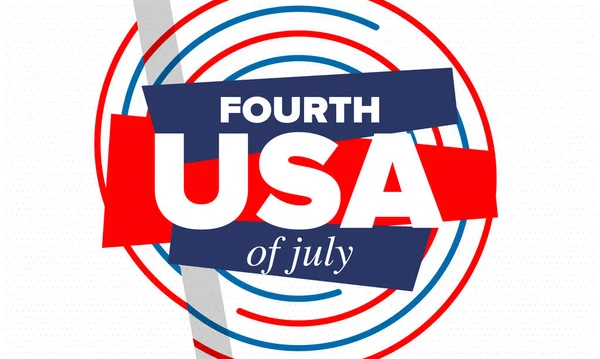 День Независимости Соединенных Штатах Америки Четвертое Июля Национальным Праздником Отмечается — стоковый вектор