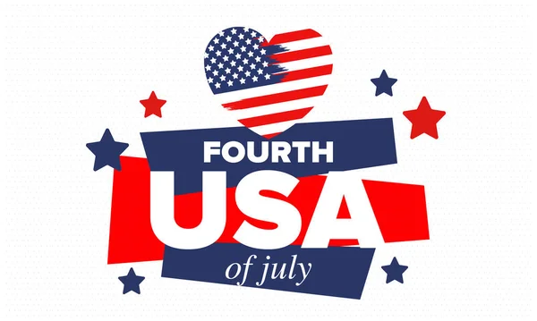 Dia Independência Nos Estados Unidos América Julho Feliz Feriado Nacional —  Vetores de Stock