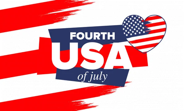 Dia Independência Nos Estados Unidos América Julho Feliz Feriado Nacional —  Vetores de Stock