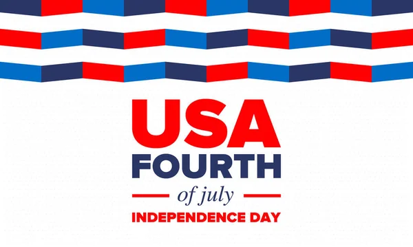 Självständighetsdagen Usa Fjärde Juli Glad Nationaldag Firas Årligen Juli Amerikansk — Stock vektor