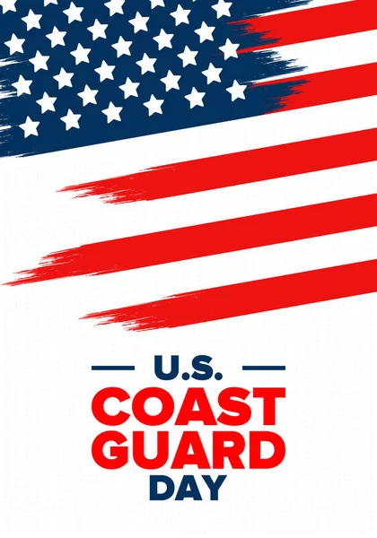 U.S. Coast Guard Day in United States. Federal holiday, celebrated annual in August 4. Sea style. Design with anchor and shield. Patriotic element. Poster, greeting card, banner and background. Vector