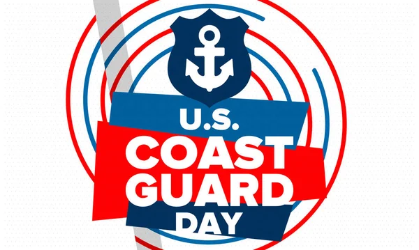 stock vector U.S. Coast Guard Day in United States. Federal holiday, celebrated annual in August 4. Sea style. Design with anchor and shield. Patriotic element. Poster, greeting card, banner and background. Vector