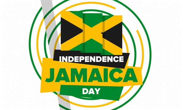 Jamaica Onafhankelijkheidsdag Onafhankelijkheid Van Jamaica Vakantie Jaarlijks Gevierd Augustus Jamaica — Stockvector