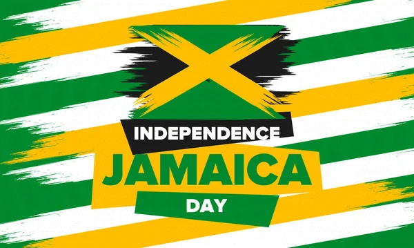 Jamaicas Självständighetsdag Jamaicas Självständighet Semester Firas Årligen Augusti Jamaicas Flagga — Stock vektor