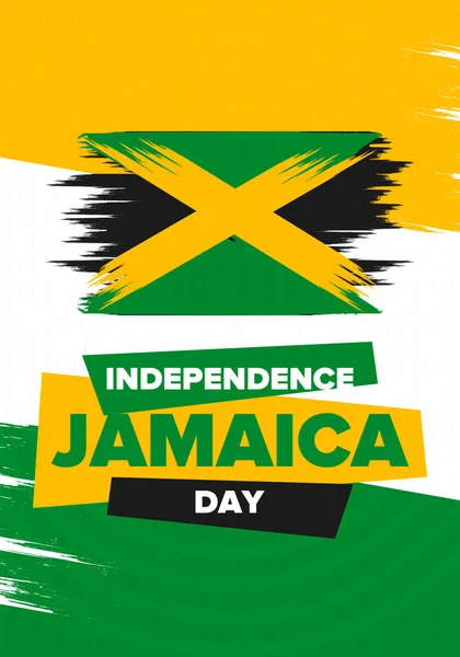 Jamaica Día Independencia Independencia Jamaica Fiesta Celebrada Anualmente Agosto Bandera — Archivo Imágenes Vectoriales