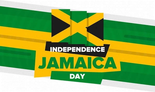 Jamaica Onafhankelijkheidsdag Onafhankelijkheid Van Jamaica Vakantie Jaarlijks Gevierd Augustus Jamaica — Stockvector