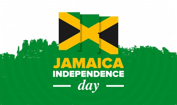 Jamaica Onafhankelijkheidsdag Onafhankelijkheid Van Jamaica Vakantie Jaarlijks Gevierd Augustus Jamaica — Stockvector