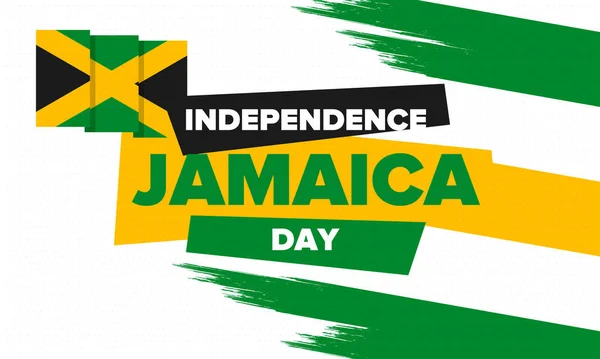 Jamaica Día Independencia Independencia Jamaica Fiesta Celebrada Anualmente Agosto Bandera — Archivo Imágenes Vectoriales