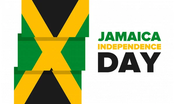 Jamaica Día Independencia Independencia Jamaica Fiesta Celebrada Anualmente Agosto Bandera — Archivo Imágenes Vectoriales