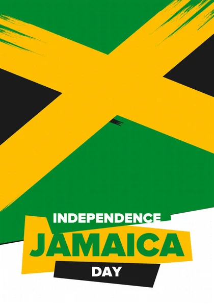 Jamaica Día Independencia Independencia Jamaica Fiesta Celebrada Anualmente Agosto Bandera — Archivo Imágenes Vectoriales