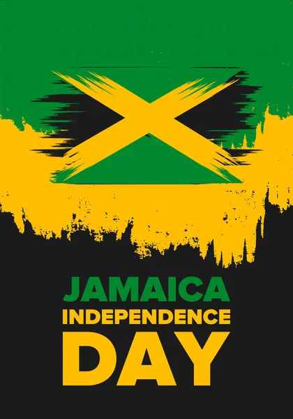 Jamaica Függetlenség Napja Jamaica Függetlensége Ünnepnap Augusztus Ünneplik Jamaica Zászló — Stock Vector