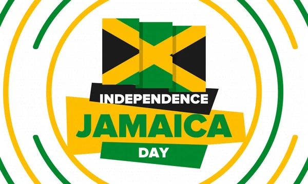 Den Nezávislosti Jamajky Nezávislost Jamajce Dovolená Slaví Každý Rok Srpna — Stockový vektor