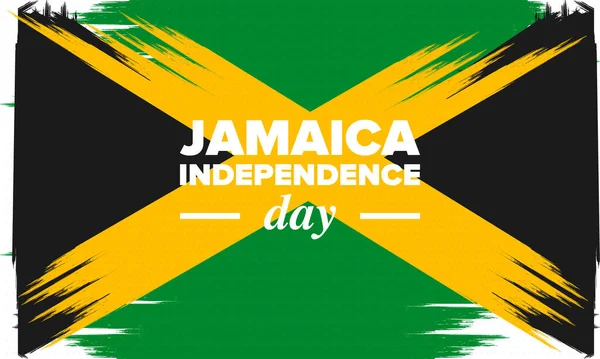 Dia Independência Jamaica Independência Jamaica Férias Comemorado Anual Agosto Bandeira —  Vetores de Stock
