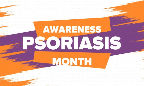 Mes Conciencia Psoriasis Agosto Educar Informar Prevención Estados Unidos Dermatología — Archivo Imágenes Vectoriales