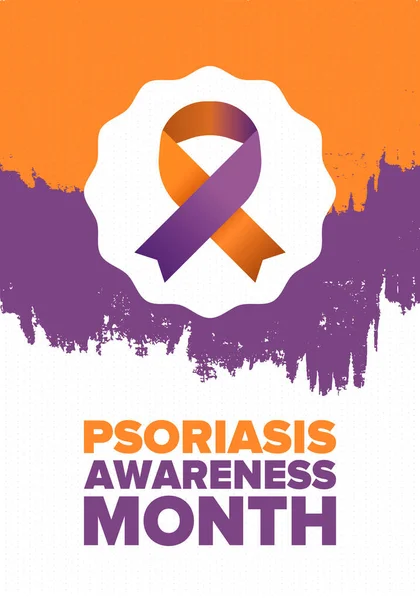 Psoriasis Bewusstseinsmonat August Aufklärung Information Prävention Den Vereinigten Staaten Dermatologie — Stockvektor