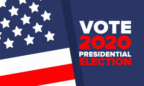 Präsidentschaftswahlen 2020 Den Vereinigten Staaten Wahltag November Patriotisch Amerikanisches Element — Stockvektor