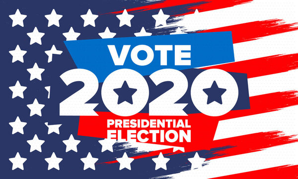 Presidential Election 2020 in United States. Vote day, November 3. US Election. Patriotic american element. Poster, card, banner and background. Vector illustration