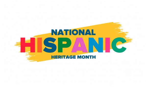 9月和10月是全国西班牙文化遗产月 西班牙裔和拉美人的文化 在美国庆祝一年一度的节日 横幅和背景 矢量说明 — 图库矢量图片