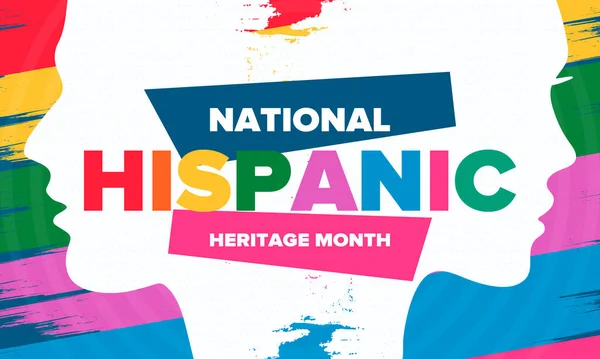 National Hispanic Heritage Month September Och Oktober Latinamerikansk Kultur Och — Stock vektor