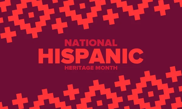 Nationale Spaanse Erfgoedmaand September Oktober Spaanse Latino Amerikaanse Cultuur Vier — Stockvector