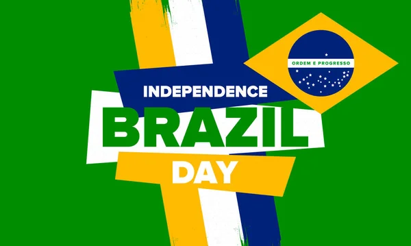 Brazil Independence Day Happy National Holiday Freedom Day Celebrate Annual — ストックベクタ