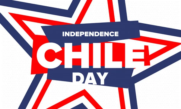 Şili Bağımsızlık Günü. Mutlu bayramlar Patrias. Özgürlük günü. Yıllığı 18 Eylül 'de kutlayın. Şili bayrağı. Vatansever Şili tasarımı. Poster, kart, afiş, şablon, geçmiş. Vektör