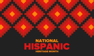 National Hispanic Heritage Month in September and October. Hispanic and Latino Americans culture. Celebrate annual in United States. Poster, card, banner and background. Vector illustration clipart
