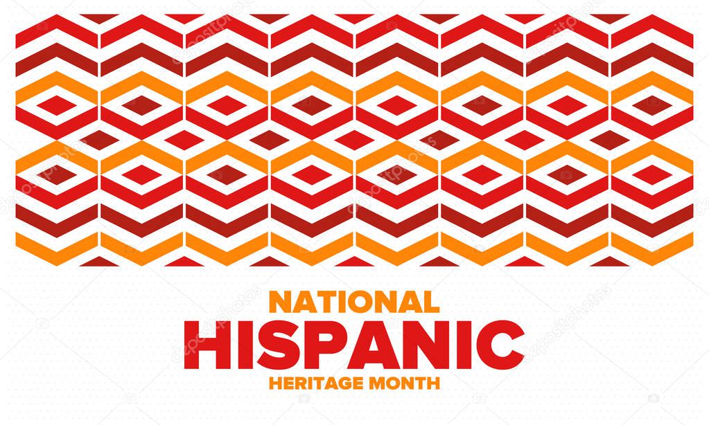 National Hispanic Heritage Month in September and October. Hispanic and Latino Americans culture. Celebrate annual in United States. Poster, card, banner and background. Vector illustration