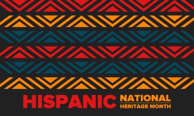 Eylül ve Ekim aylarında Ulusal İspanyol Mirası Ayı. İspanyol ve Latin Amerika kültürü. Birleşik Devletler 'de yıllık kutlama. Poster, kart, afiş ve geçmiş. Vektör illüstrasyonu