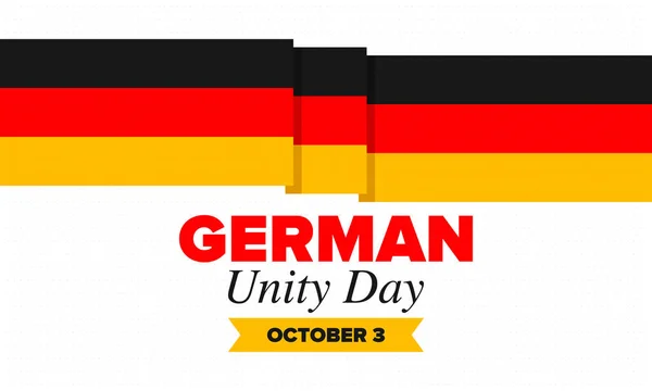 German Unity Day Celebrated Annually October Germany Happy National Holiday — Stock Vector