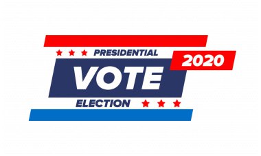 Birleşik Devletler 'de 2020 Başkanlık Seçimi. Oylama günü, 3 Kasım. Biz Seçimleri. Vatansever Amerikan unsuru. Poster, kart, afiş ve geçmiş. Vektör illüstrasyonu