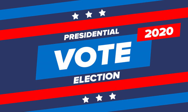 Presidential Election 2020 in United States. Vote day, November 3. US Election. Patriotic american element. Poster, card, banner and background. Vector illustration