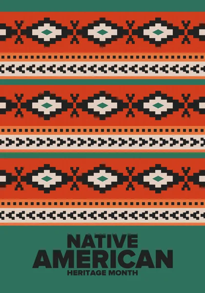 Native American Heritage Μήνα Νοέμβριο Αμερικανική Ινδική Κουλτούρα Γιορτάστε Ετήσια — Διανυσματικό Αρχείο