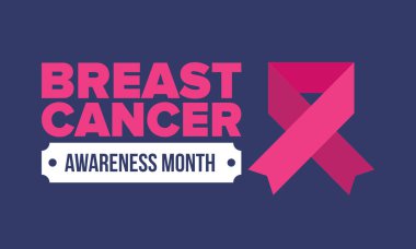 Meme Kanseri Farkındalığı Ayı. Pembe Ekim. Pembe kurdele. Kadın sağlık hizmetleri. Yıllık kutlama. Sağlık konsepti. Kız dayanışması. Kanseri önleme. Kadın hastalıkları. Poster, afiş ve arkaplan. Vektör