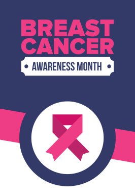 Meme Kanseri Farkındalığı Ayı. Pembe Ekim. Pembe kurdele. Kadın sağlık hizmetleri. Yıllık kutlama. Sağlık konsepti. Kız dayanışması. Kanseri önleme. Kadın hastalıkları. Poster, afiş ve arkaplan. Vektör