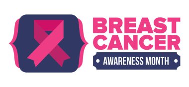 Meme Kanseri Farkındalığı Ayı. Pembe Ekim. Pembe kurdele. Kadın sağlık hizmetleri. Yıllık kutlama. Sağlık konsepti. Kız dayanışması. Kanseri önleme. Kadın hastalıkları. Poster, afiş ve arkaplan. Vektör