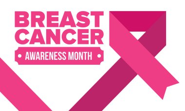 Meme Kanseri Farkındalığı Ayı. Pembe Ekim. Pembe kurdele. Kadın sağlık hizmetleri. Yıllık kutlama. Sağlık konsepti. Kız dayanışması. Kanseri önleme. Kadın hastalıkları. Poster, afiş ve arkaplan. Vektör