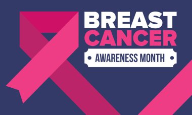 Meme Kanseri Farkındalığı Ayı. Pembe Ekim. Pembe kurdele. Kadın sağlık hizmetleri. Yıllık kutlama. Sağlık konsepti. Kız dayanışması. Kanseri önleme. Kadın hastalıkları. Poster, afiş ve arkaplan. Vektör