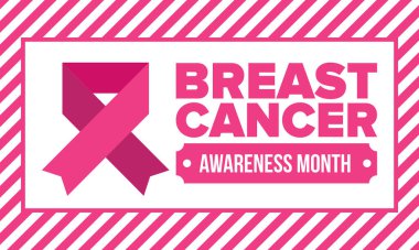 Meme Kanseri Farkındalığı Ayı. Pembe Ekim. Pembe kurdele. Kadın sağlık hizmetleri. Yıllık kutlama. Sağlık konsepti. Kız dayanışması. Kanseri önleme. Kadın hastalıkları. Poster, afiş ve arkaplan. Vektör