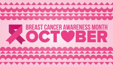 Meme Kanseri Farkındalığı Ayı. Pembe Ekim. Pembe kurdele. Kadın sağlık hizmetleri. Yıllık kutlama. Sağlık konsepti. Kız dayanışması. Kanseri önleme. Kadın hastalıkları. Poster, afiş ve arkaplan. Vektör