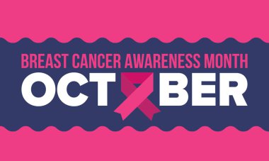 Meme Kanseri Farkındalığı Ayı. Pembe Ekim. Pembe kurdele. Kadın sağlık hizmetleri. Yıllık kutlama. Sağlık konsepti. Kız dayanışması. Kanseri önleme. Kadın hastalıkları. Poster, afiş ve arkaplan. Vektör