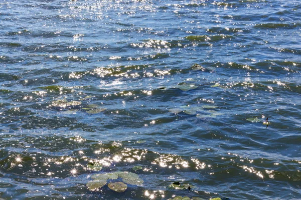 太陽光の反射で海の波 波の質感 — ストック写真