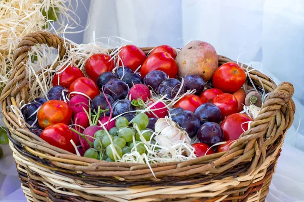 Berries, Vegetables and Fruits in a basket on Thanksgiving