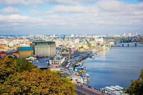 Kiev Uitzicht Dnipro Stad Herfst — Stockfoto