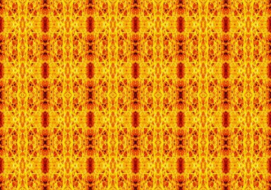 Bir dikdörtgen sarı, turuncu ve kırmızı öğelerinin içinde soyut geometrik seamless modeli