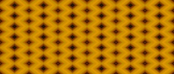 Seamless Geometric Pattern Black Brown Diamonds Yellow Background Texture Fabric — Stock Photo, Image